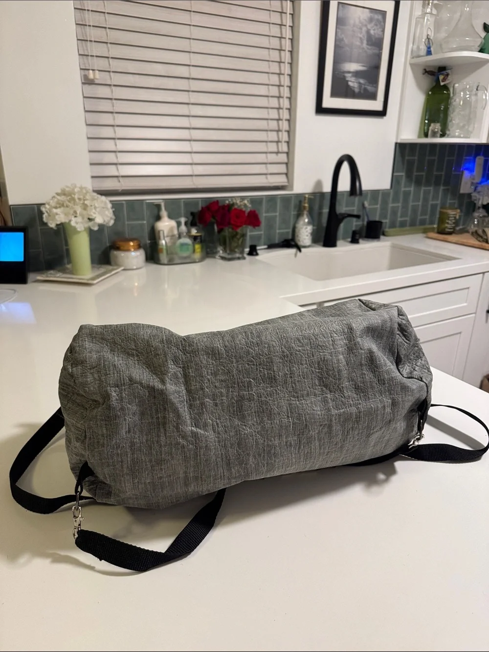 Gray Men’s Duffel Shoulder Bag - Lightweight Travel Sling